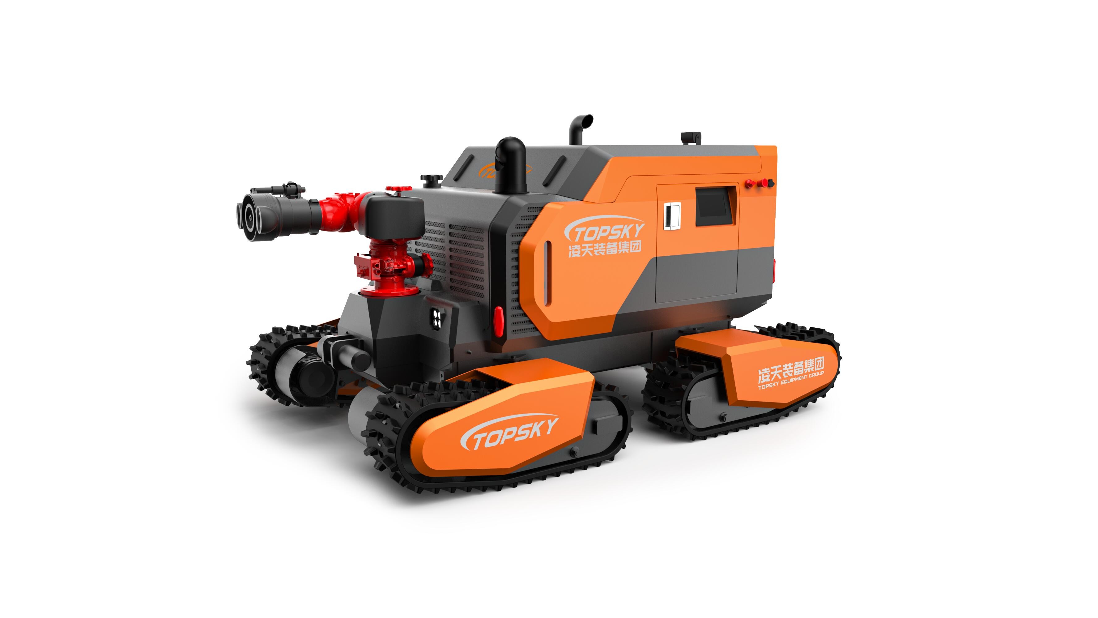 全地形消防滅火機器人 （第2代，四履帶，油動液壓、150進口消防水炮）