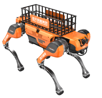 輔助運(yùn)輸四足機(jī)器狗 （第5代，高強(qiáng)度載物框+伴隨功能+自探索式導(dǎo)航系統(tǒng)+自組網(wǎng)+云管理平臺(tái)）